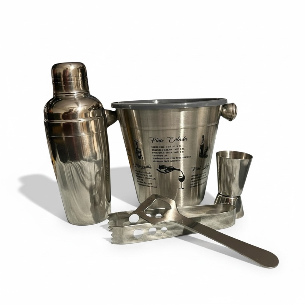 Cocktail Party Drink Mixer Shaker Ice Bucket Gift Set